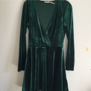 Kimchi Blue Dresses - Green velvet wrap dress Kimchi Blue Dresses - Green velvet wrap dress
